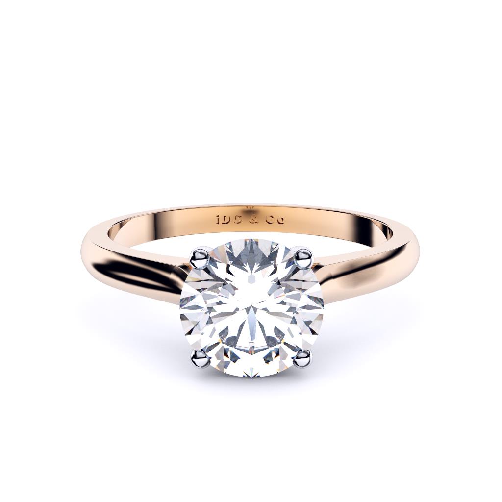 rose gold classic 4 claw solitaire lay down