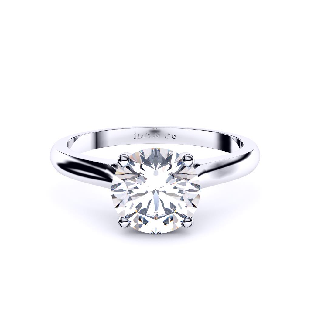 white gold classic 4 claw solitaire lay down