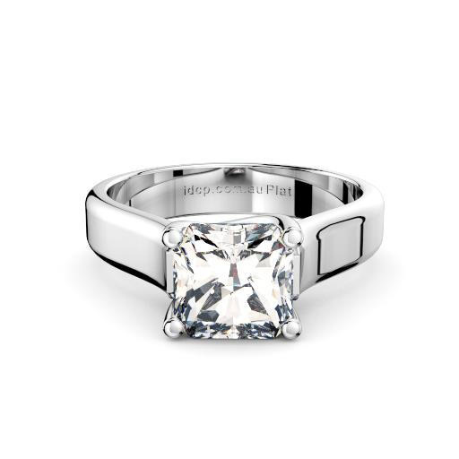 Radiant engagement ring wide band